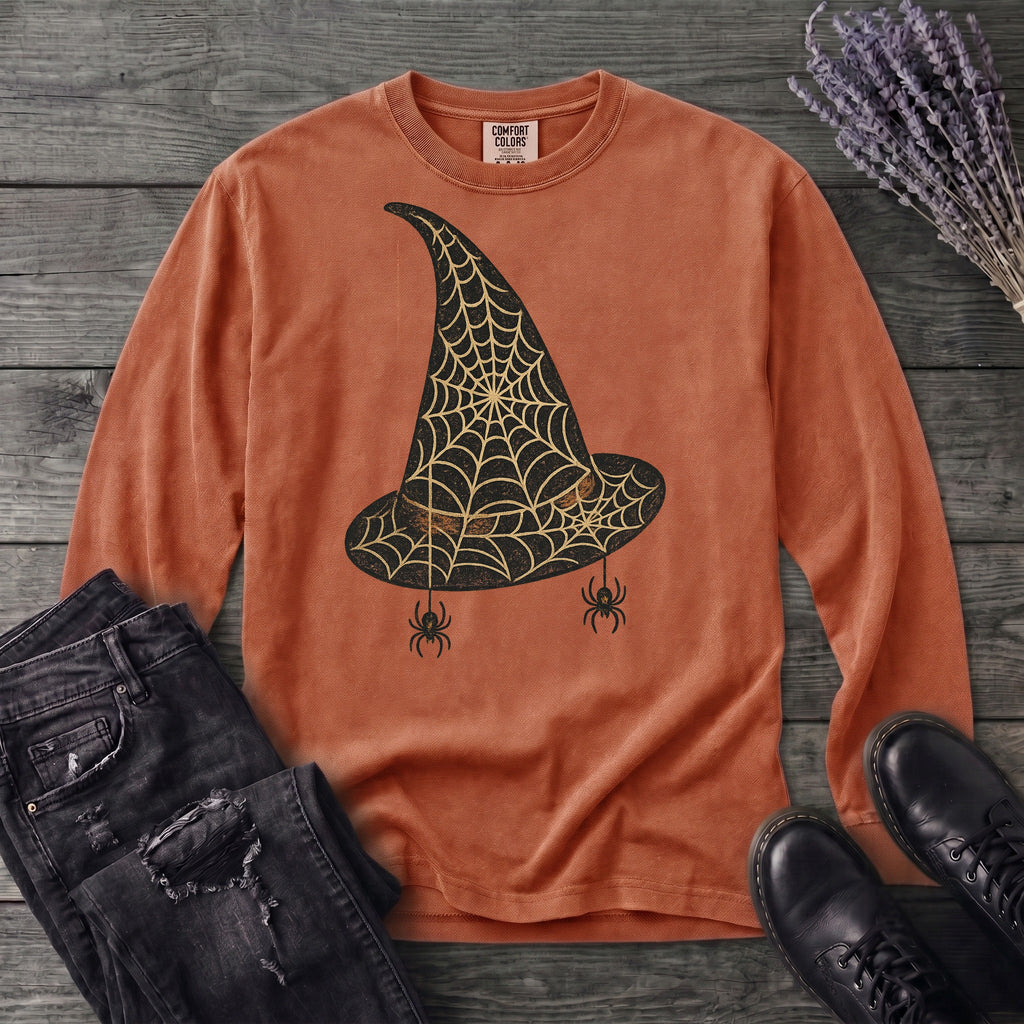 Spiderweb Witch Hat Long Sleeve T-Shirt