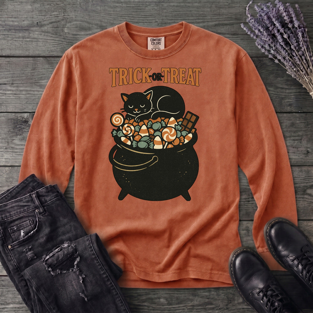 Trick Or Treat Candy Cauldron Long Sleeve T-Shirt