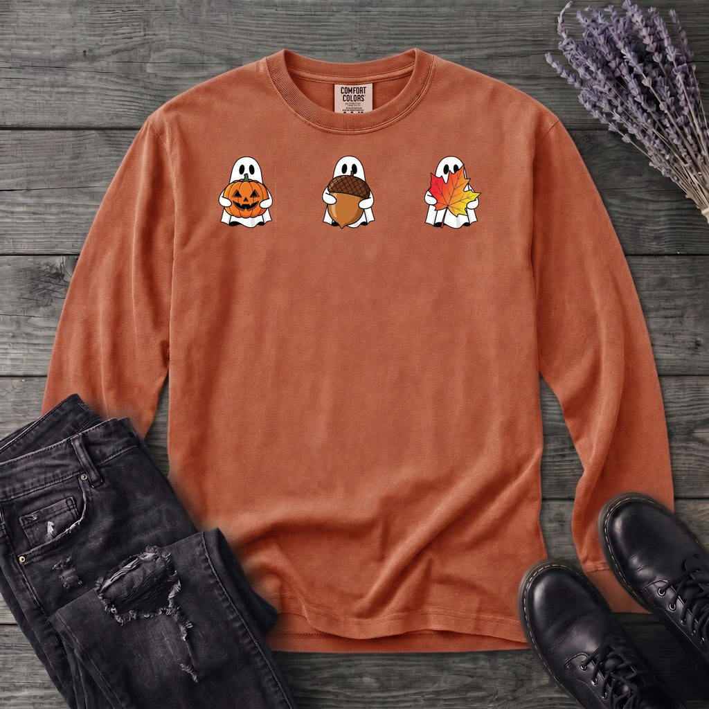 Ghosts Autumn Icons Long Sleeve T-Shirt