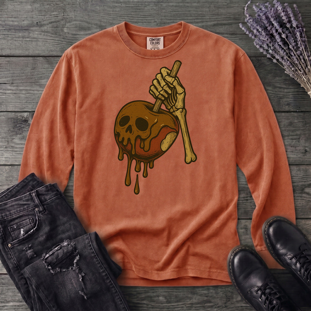 Caramel Apple Skull Long Sleeve T-Shirt