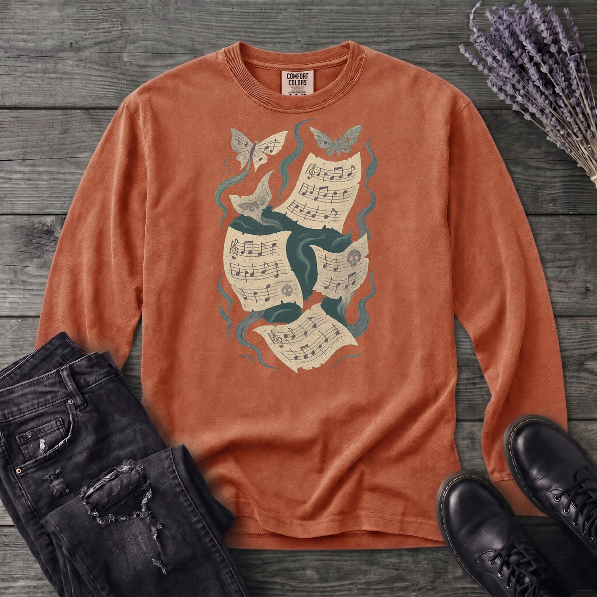Spectral Sheet Music Long Sleeve T-Shirt