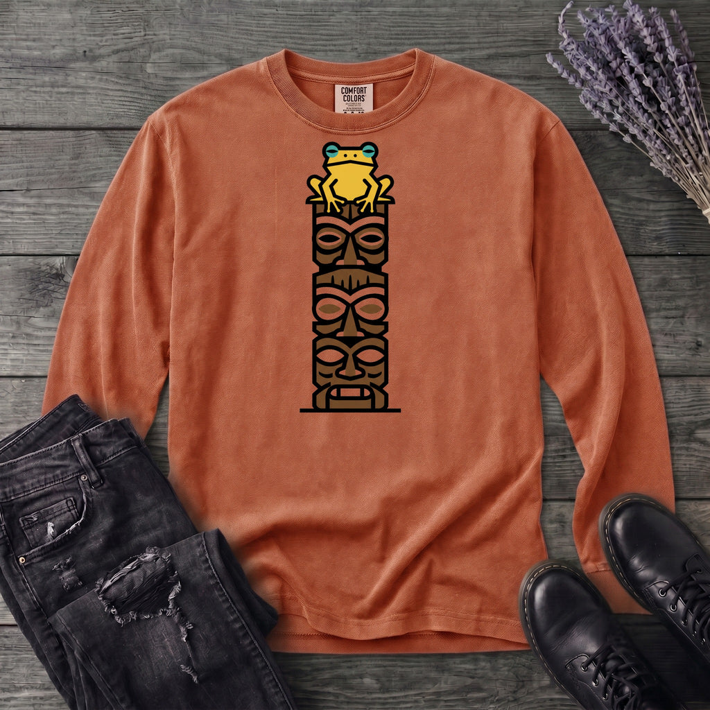 Tiki Tower Frog Long Sleeve T-Shirt