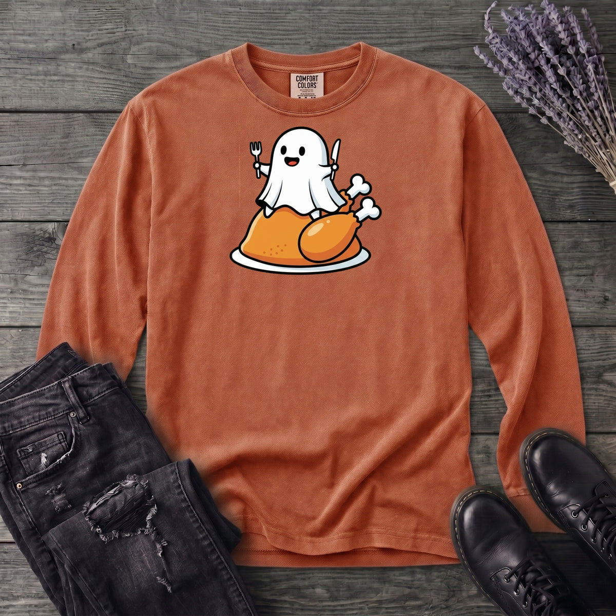 Ghost On Turkey Long Sleeve T-Shirt