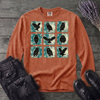 Grunge Owl Grid Long Sleeve T-Shirt