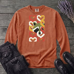 Geometric Hearts Raccoon Long Sleeve T-Shirt