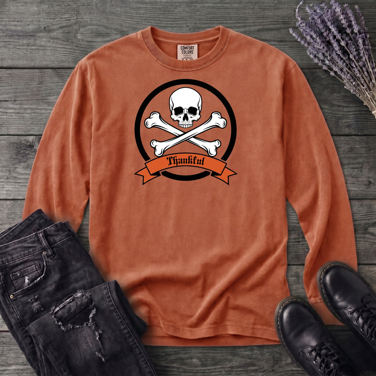 Thankful Crossbones Long Sleeve T-Shirt