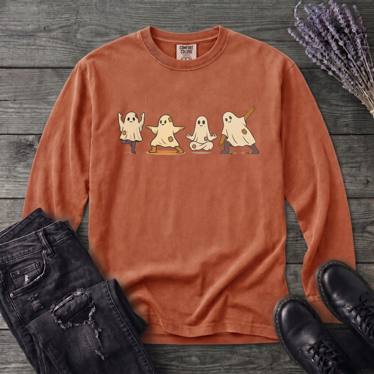 ghost yoga Long Sleeve T-Shirt