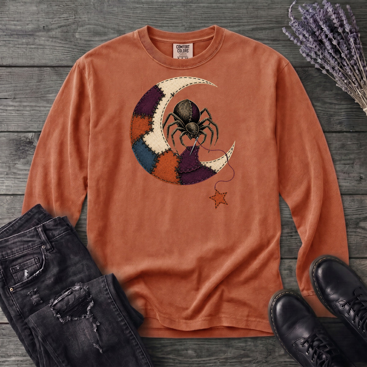 Stitching The Moon Long Sleeve T-Shirt