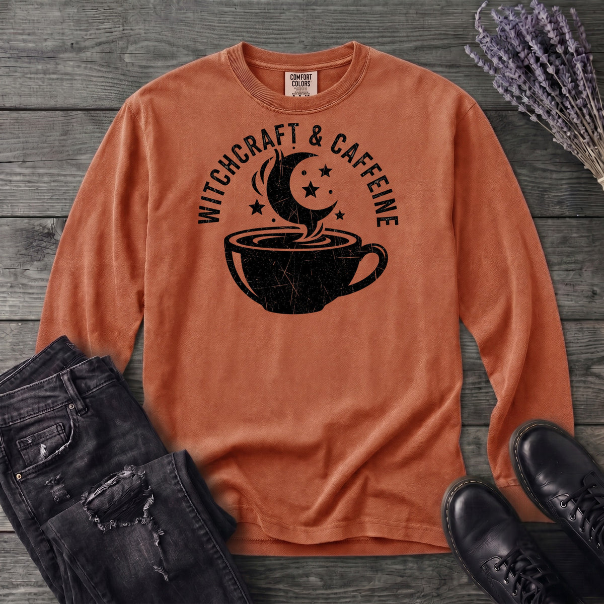 Witchcraft And Caffeine Long Sleeve T-Shirt