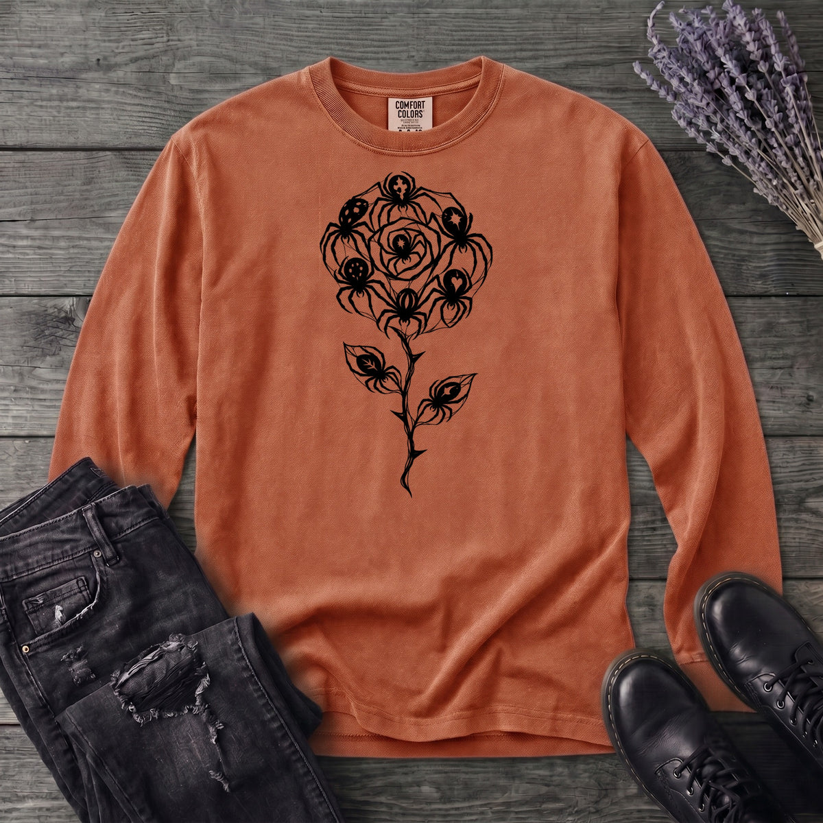 Spider Rose Long Sleeve T-Shirt