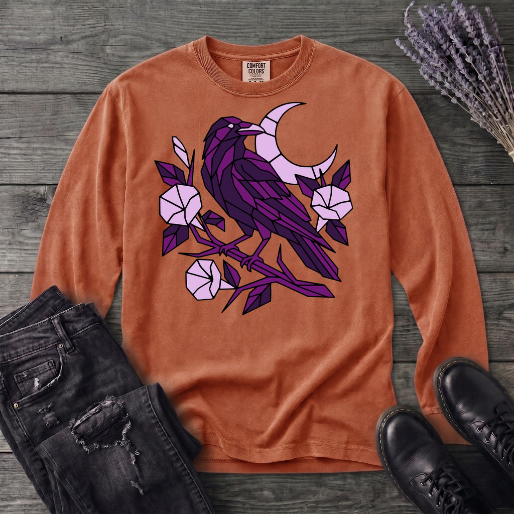 Geometric Crow Long Sleeve T-Shirt