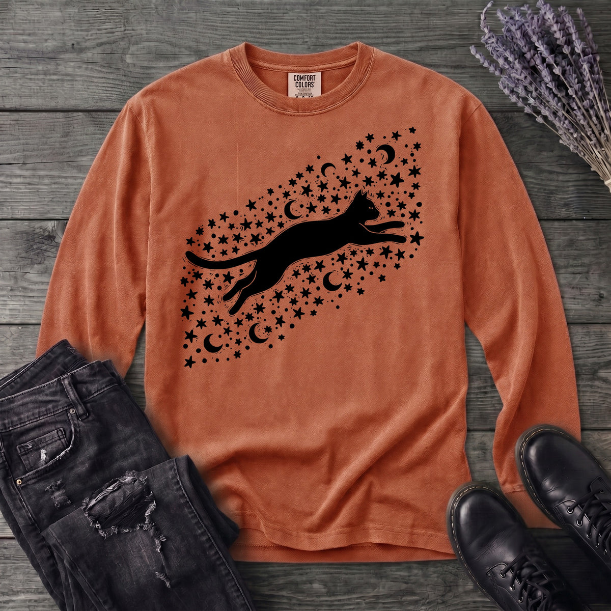 Celestial Cat Long Sleeve T-Shirt