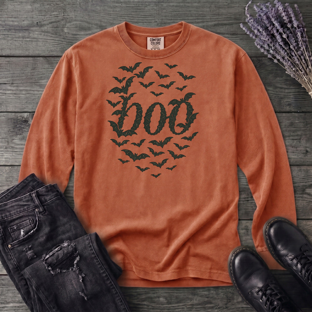 Bats Form Boo Long Sleeve T-Shirt