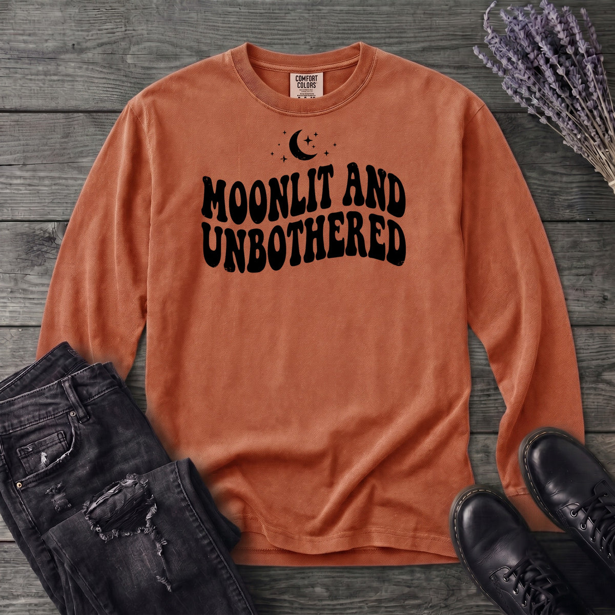 Moonlit and Unbothered Long Sleeve T-Shirt