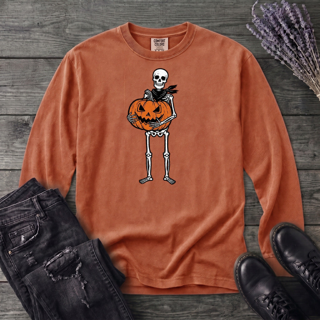 Skeleton Jack O Lantern Long Sleeve T-Shirt