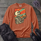 Skeleton Pumpkin Pie Grunge Long Sleeve T-Shirt
