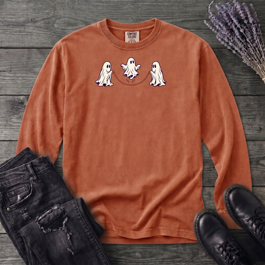 Jump Roping Ghosts Long Sleeve T-Shirt