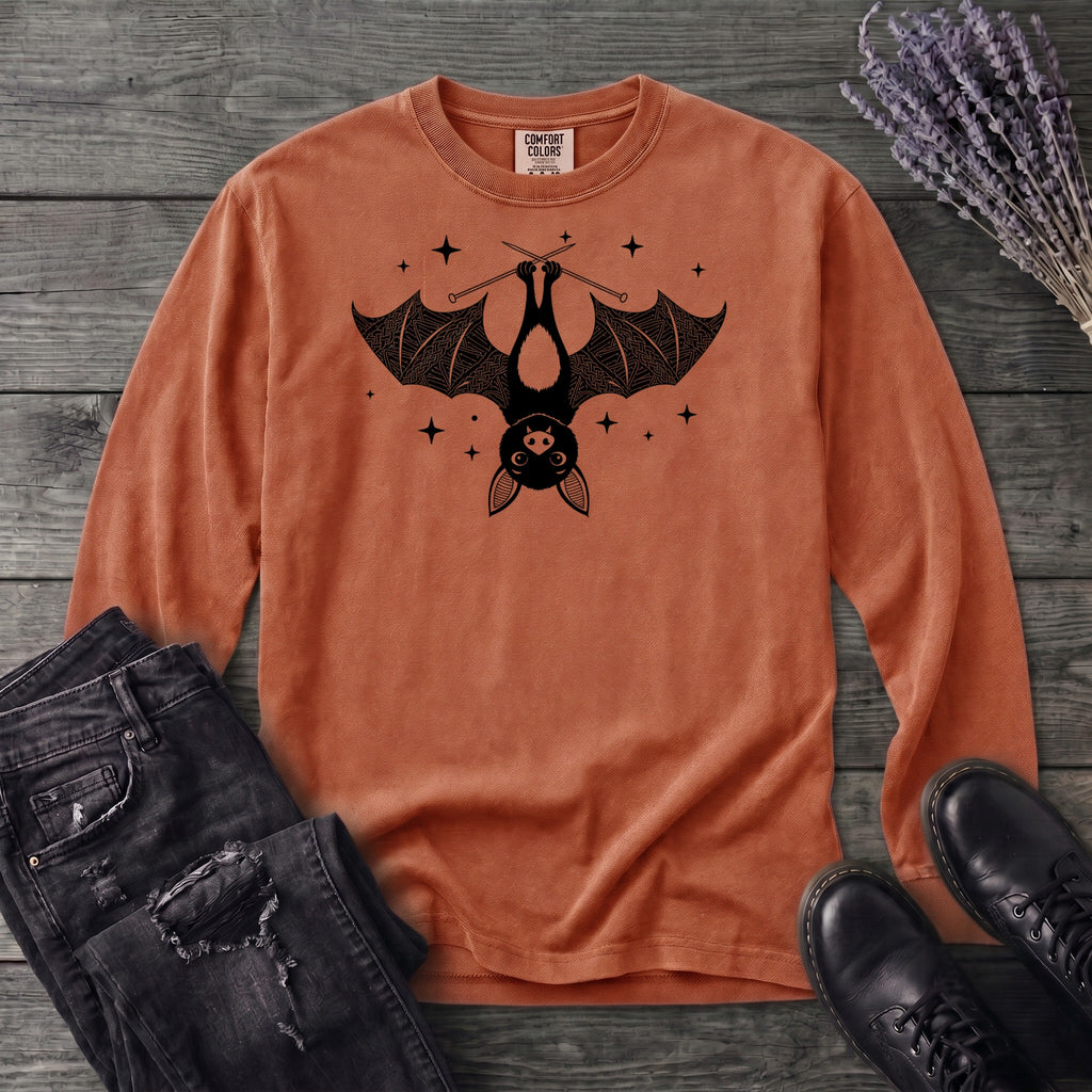 Bat Knitting Long Sleeve T-Shirt