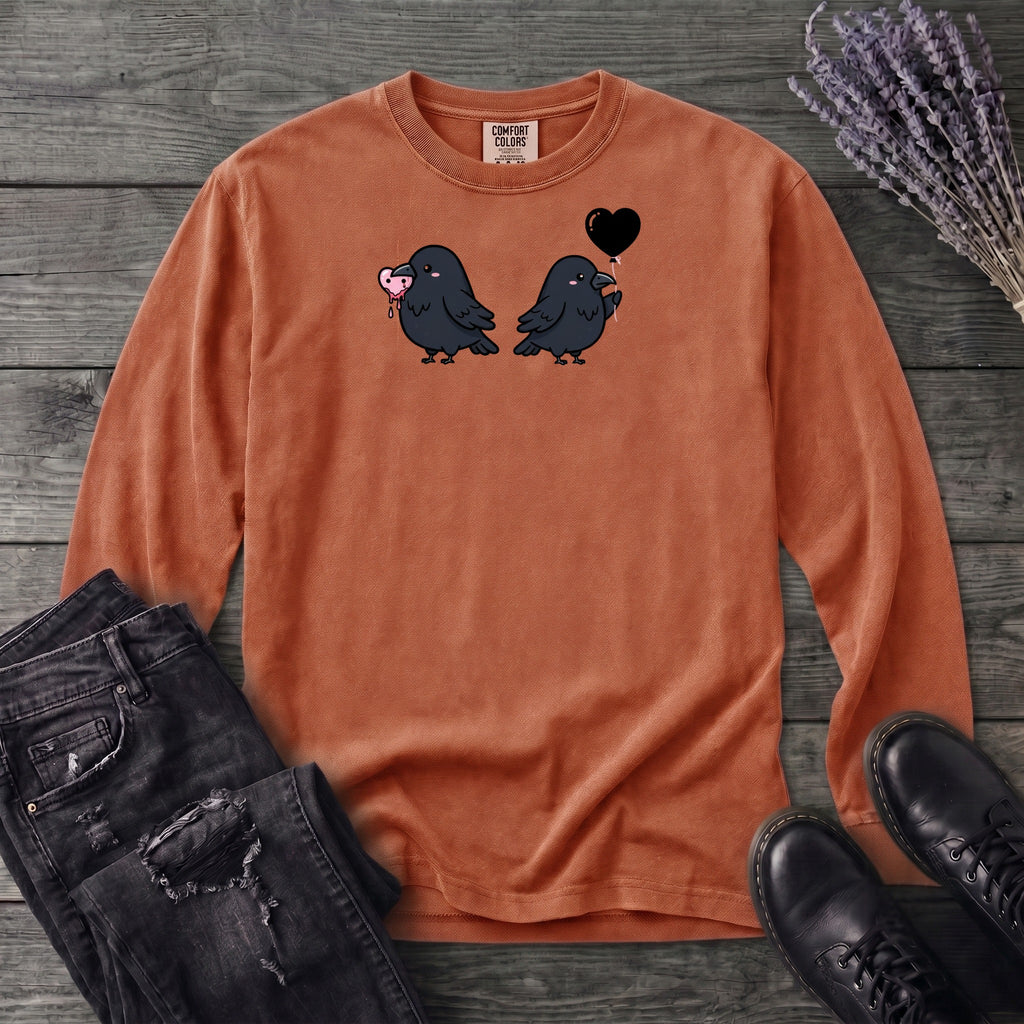 Cute Crow Couple Long Sleeve T-Shirt