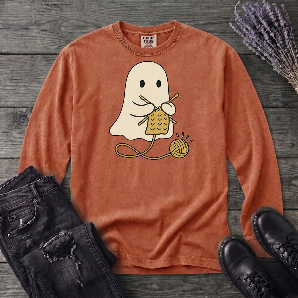 Knitting Ghost Long Sleeve T-Shirt