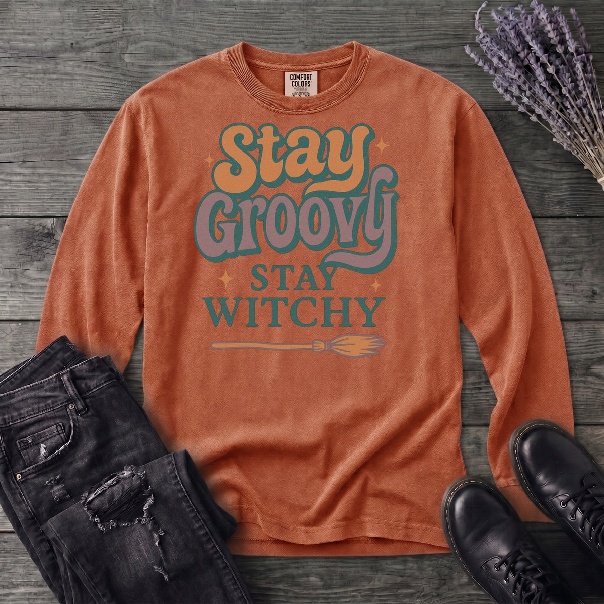 Stay Groovy Stay Witchy Long Sleeve T-Shirt