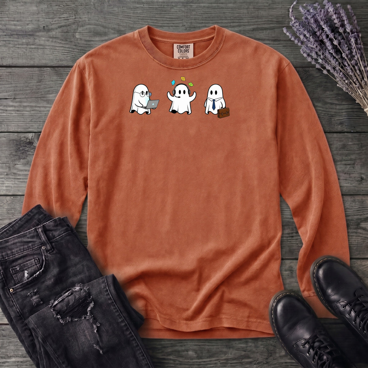 Ghost Trio Office Long Sleeve T-Shirt
