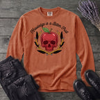 knowledge is a bitter fruit apple skull Long Sleeve T-Shirt