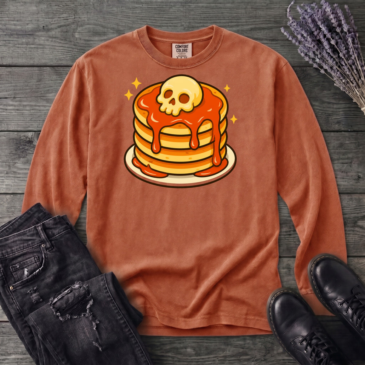 Skull Butter Pancakes Long Sleeve T-Shirt