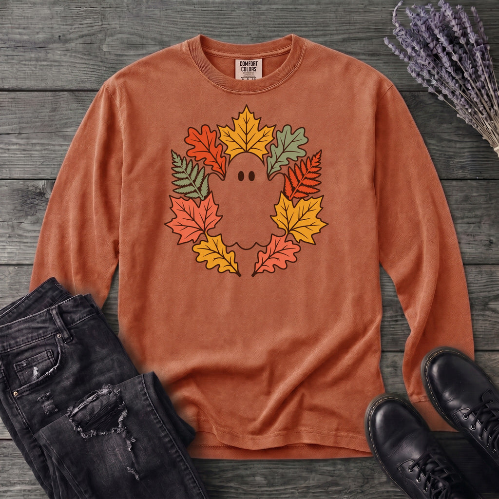 Ghost In The Leaves Long Sleeve T-Shirt