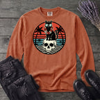 Tropical Cat and Skull Long Sleeve T-Shirt