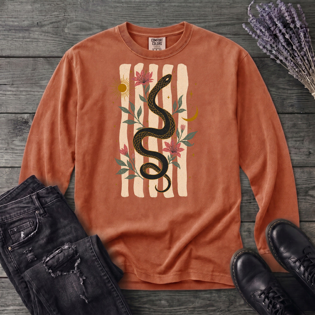 Serpent In Bloom Long Sleeve T-Shirt
