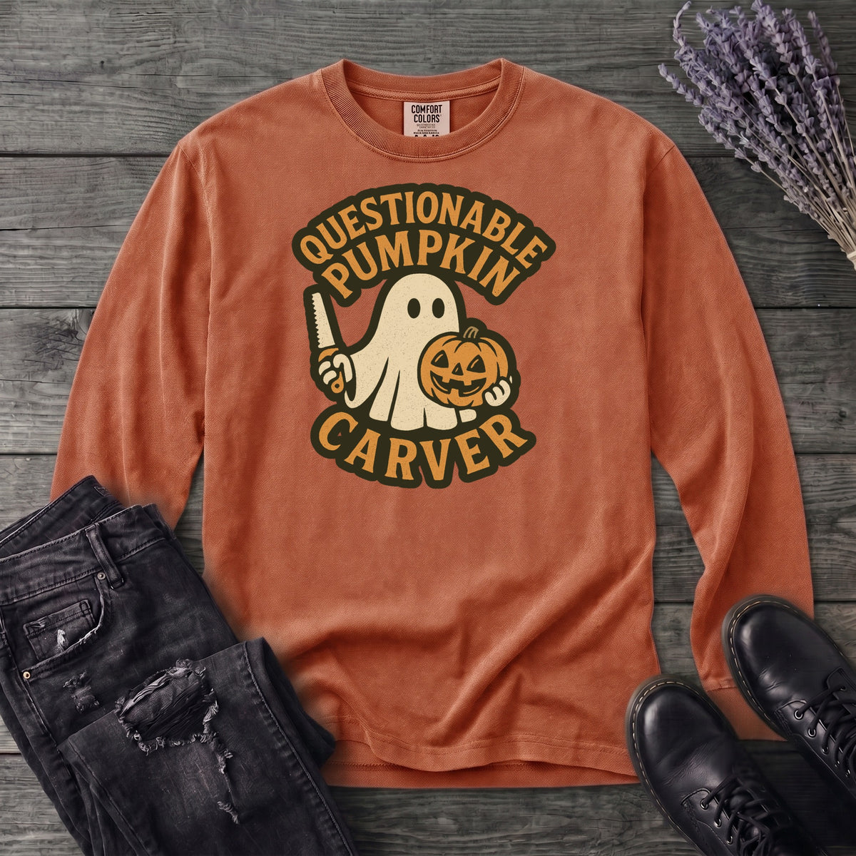 Questionable Pumpkin Carver Long Sleeve T-Shirt