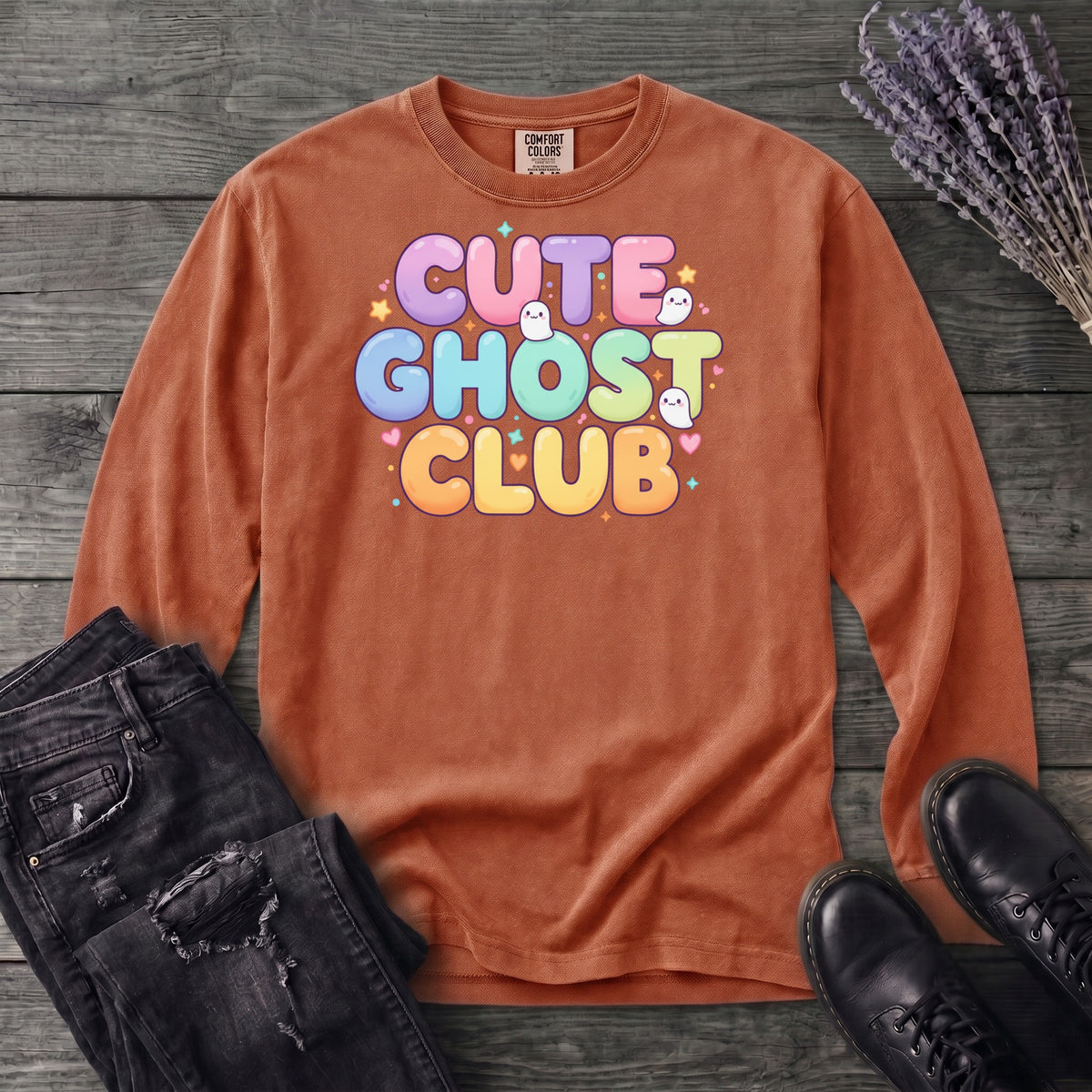 Cute Ghost Club Long Sleeve T-Shirt