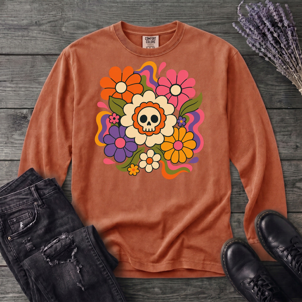 skull daisies Long Sleeve T-Shirt