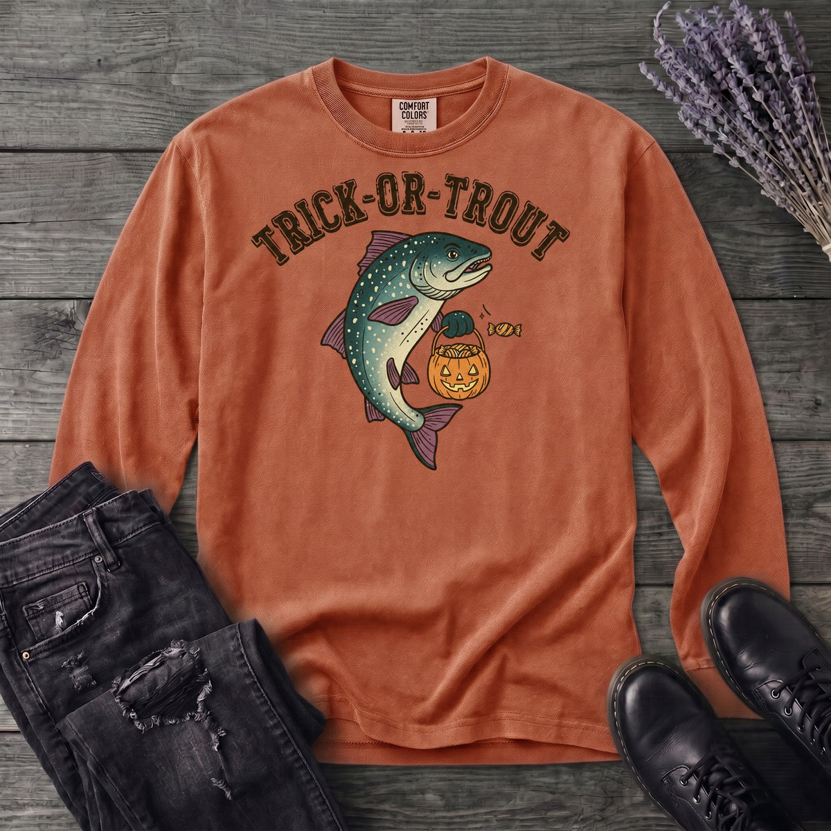 Trick Or Trout Long Sleeve T-Shirt