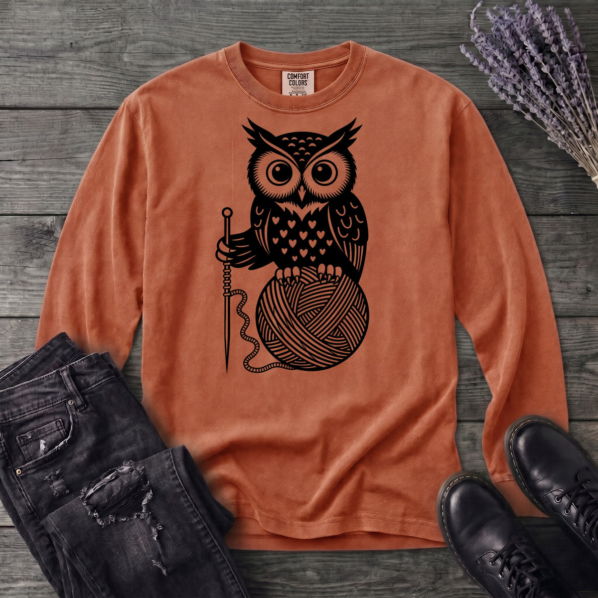 Owl And Yarn Long Sleeve T-Shirt
