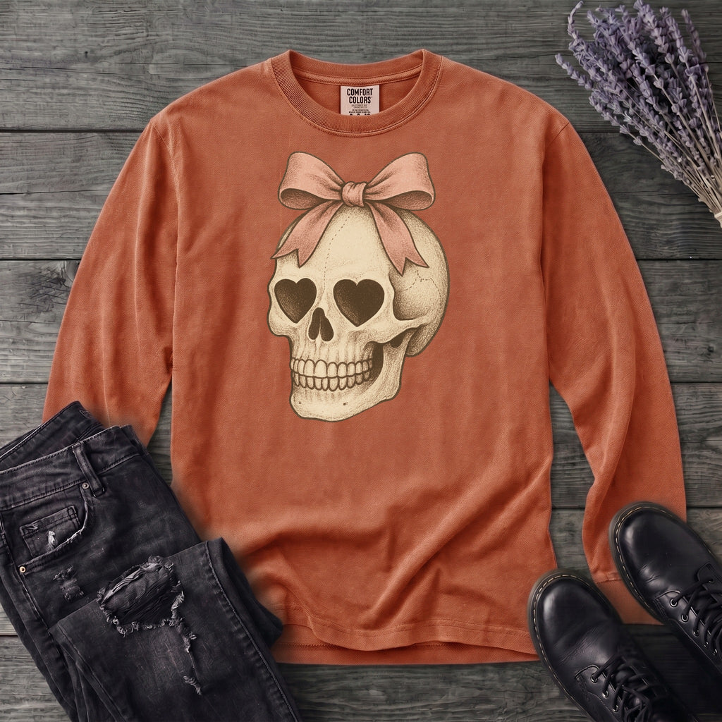 Coquette Skull Long Sleeve T-Shirt