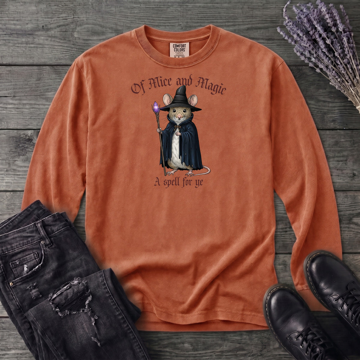 Mouse Witch Medieval Long Sleeve T-Shirt