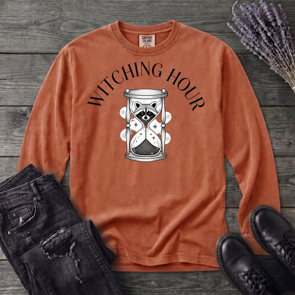 Witching Hour Raccoon Hourglass Long Sleeve T-Shirt