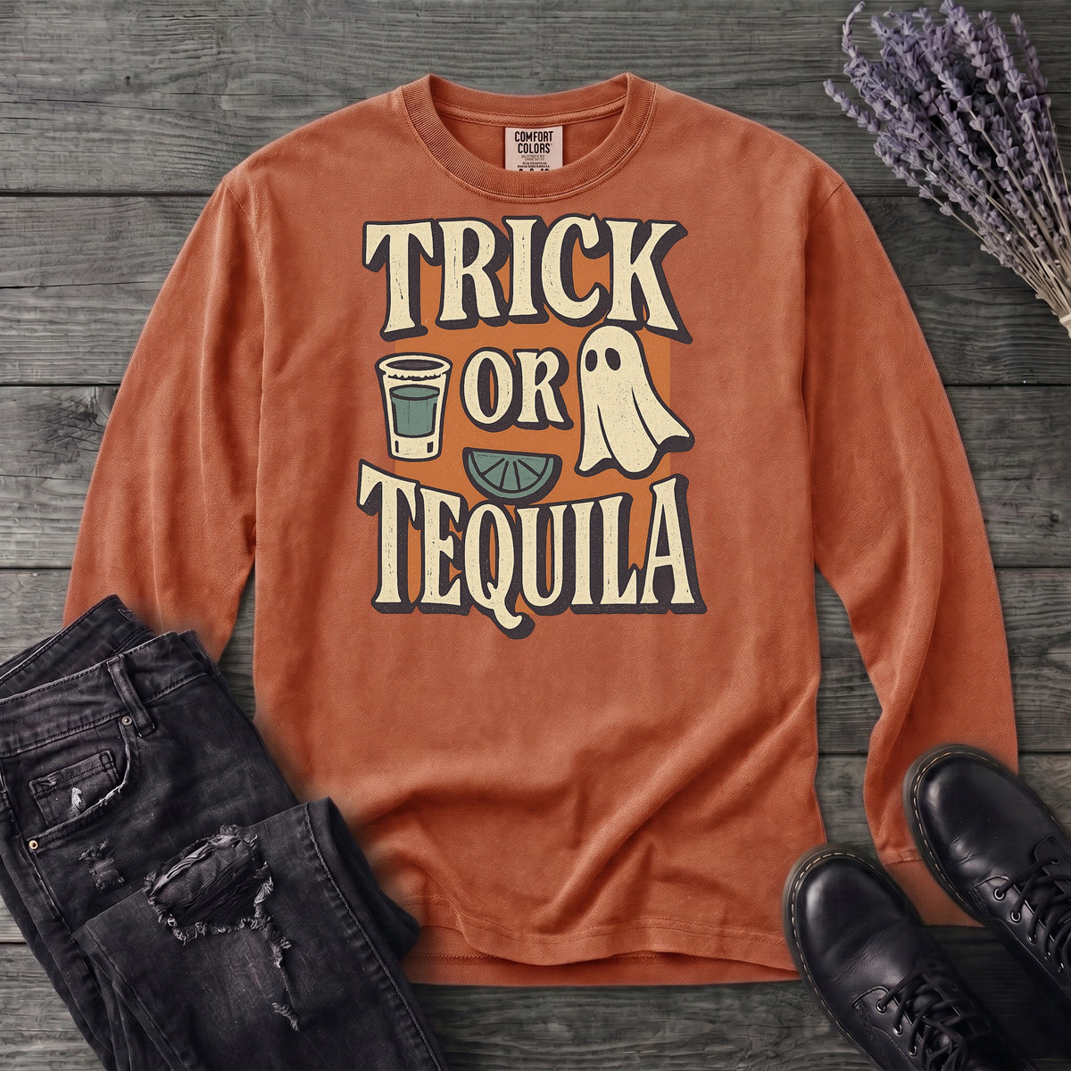 Trick-Or-Tequila Long Sleeve T-Shirt