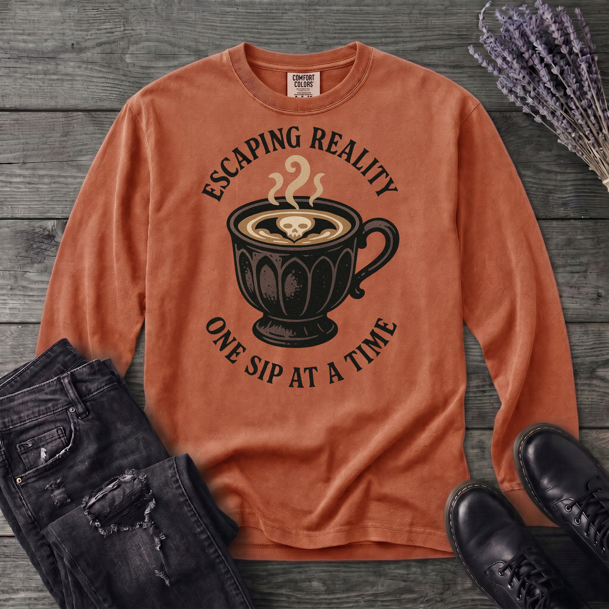 Escaping Reality One Sip At A Time Long Sleeve T-Shirt