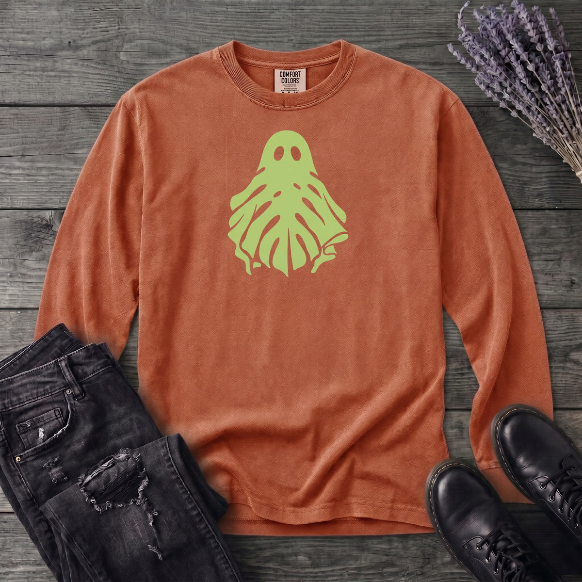 Monstera Ghost Long Sleeve T-Shirt