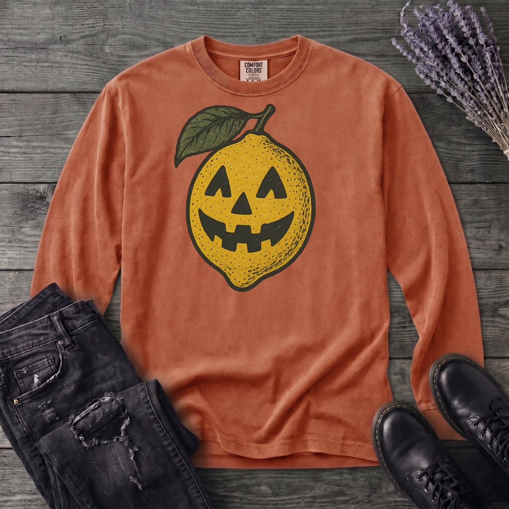 Jack O Lantern Lemon Long Sleeve T-Shirt