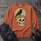 Crow On Skull Long Sleeve T-Shirt