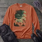 Stampeding Ghost Horses Long Sleeve T-Shirt