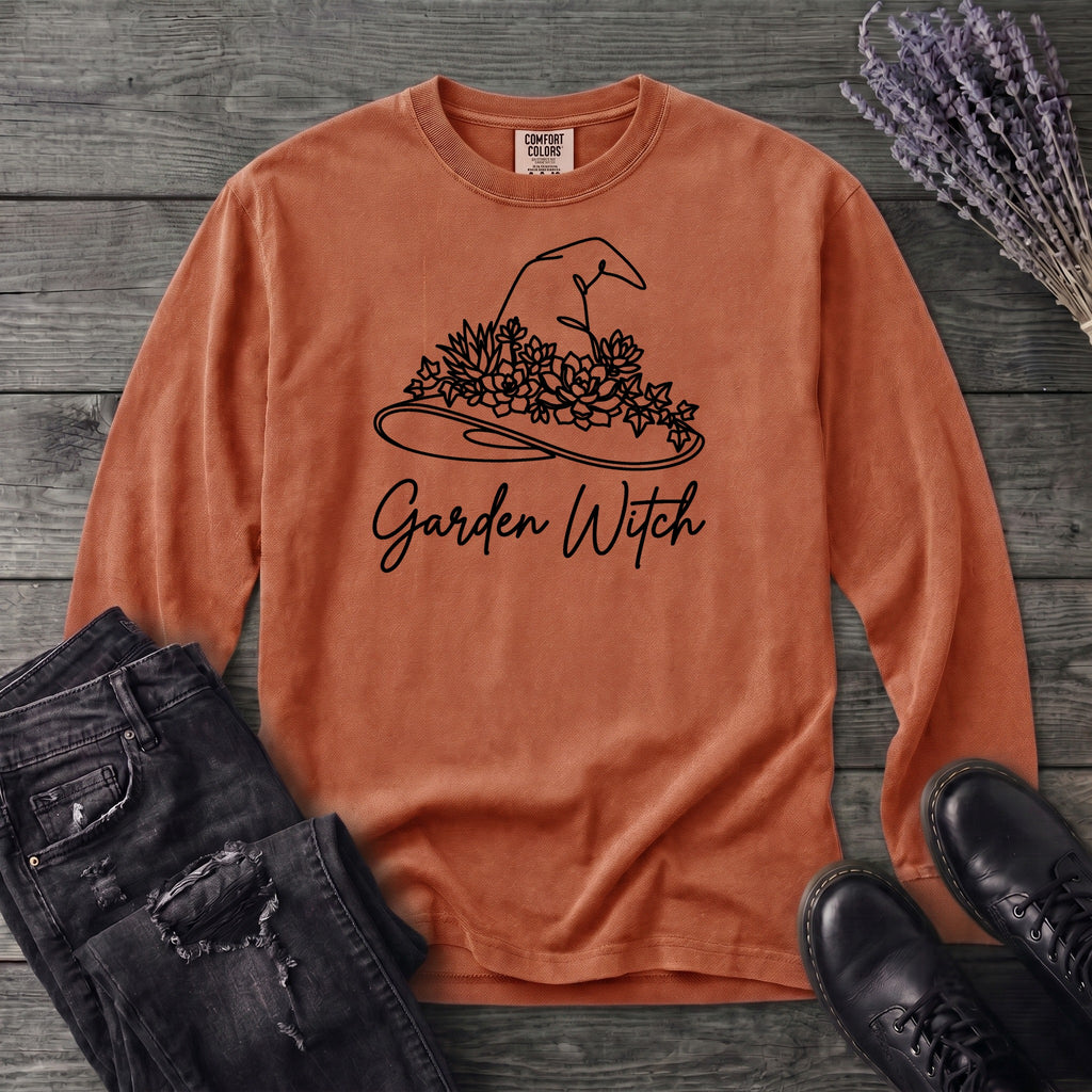 garden witch floral hat Long Sleeve T-Shirt