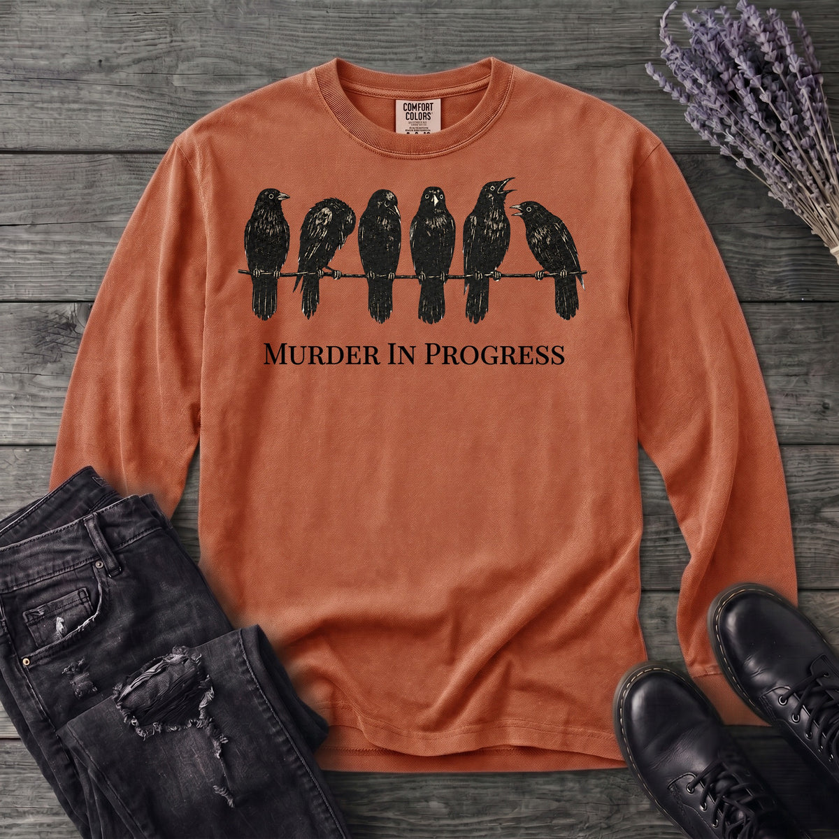 Murder In Progress Six Crows Long Sleeve T-Shirt