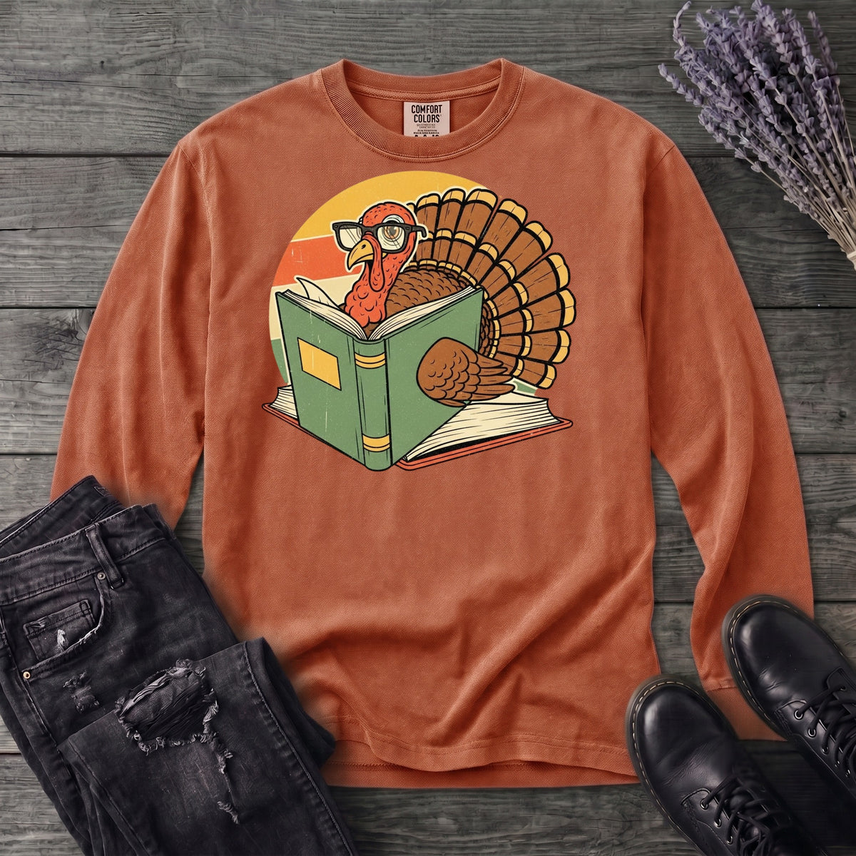 Turkey Reading Long Sleeve T-Shirt