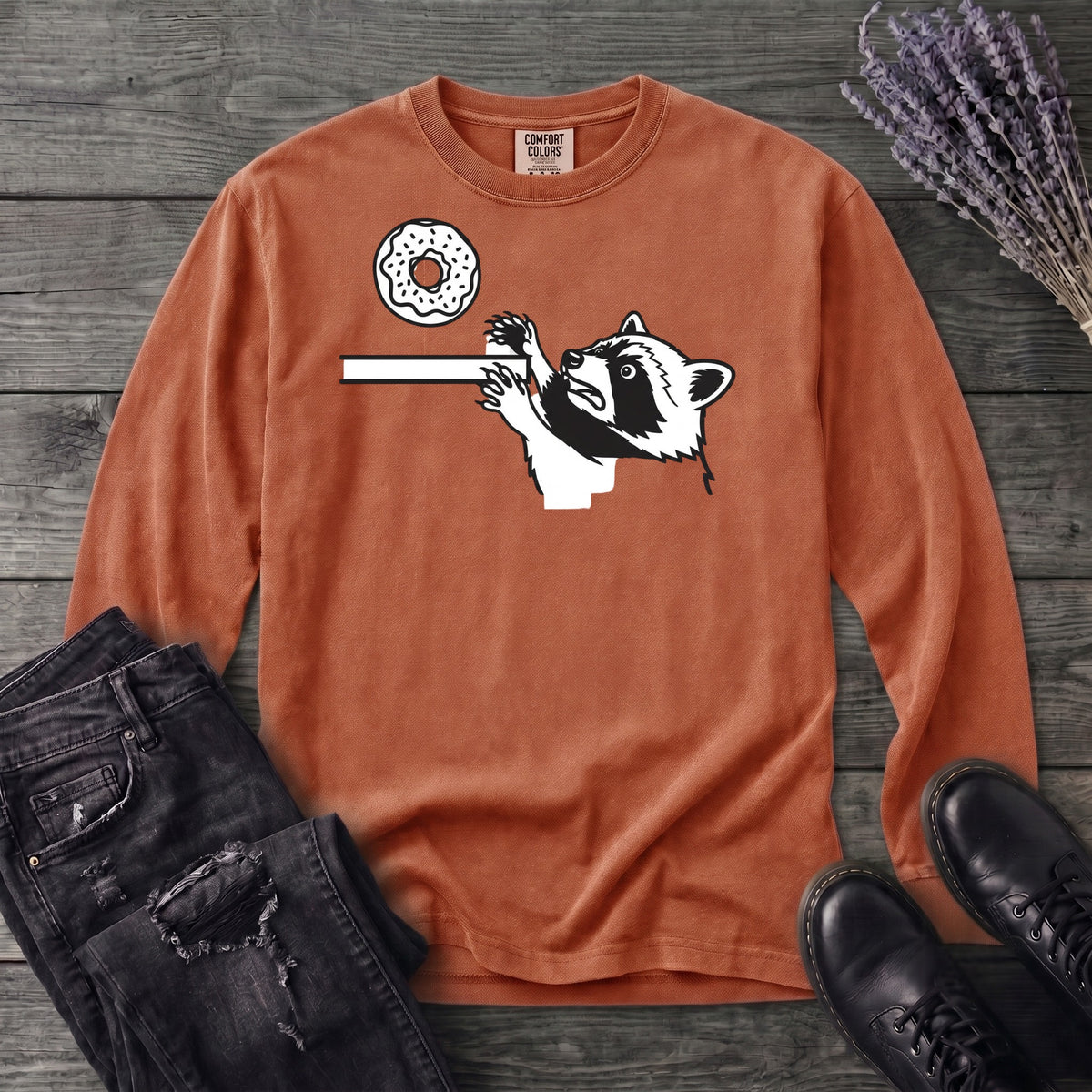 Raccoon Donut Long Sleeve T-Shirt
