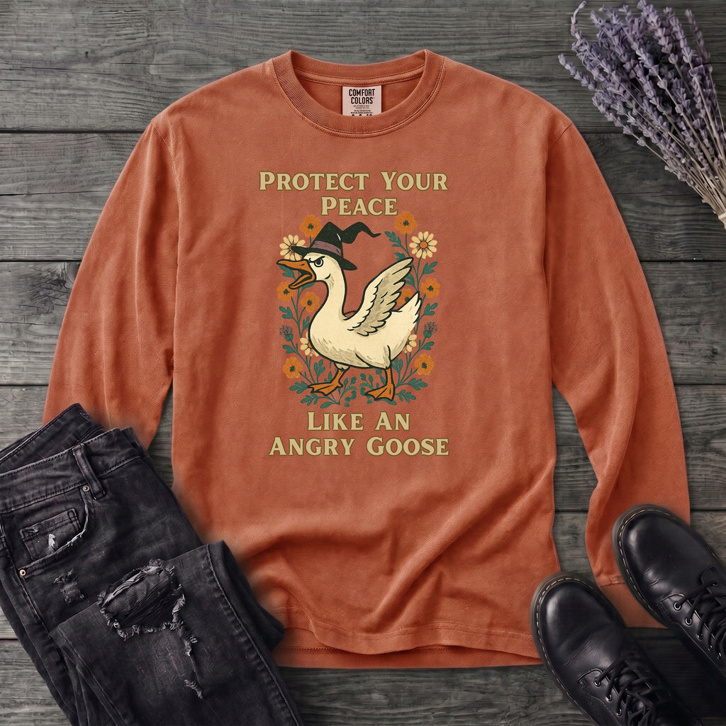 Protect Your Peace Like An Angry Goose Long Sleeve T-Shirt